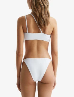 Reiss Alani High-rise Hardware-embellished Stretch-woven Bikini Bottoms -Ress Clothing Shop R04070758 WHITE ALT03