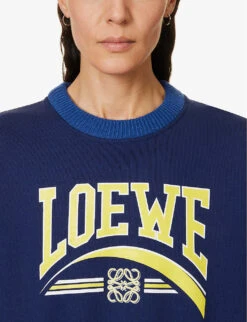 Loewe Logo-print Relaxed-fit Cotton Sweatshirt 11 Loewe Logo-print Relaxed-fit Cotton Sweatshirt -Ress Clothing Shop R04071309 TRANQUILMOUNTAINBLUE ALT04