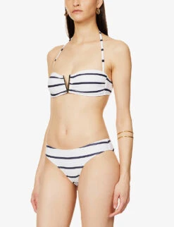 Long Island Recycled Polyester-blend Halter-neck Bikini Top -Ress Clothing Shop R04077237 NAUTICAL ALT02