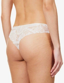 Chantelle Orangerie Scalloped-trim Stretch-lace Mid-rise Briefs -Ress Clothing Shop R04078417 MILK ALT03