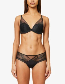 Passionata Maddie Plunge Stretch-lace Bra 9 Passionata Maddie Plunge Stretch-lace Bra -Ress Clothing Shop R04078627 BLACK ALT02