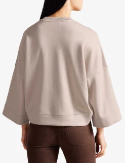 Ted Baker Flona Graphic-print Appliqué Cotton-blend Sweatshirt -Ress Clothing Shop R04082048 DUSKYPINK ALT02