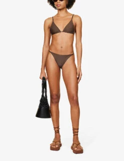 Paloma Mid-rise Bikini Bottoms -Ress Clothing Shop R04083169 CAFE ALT01