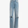 AllSaints Wendel Raw-hem Wide-leg Distressed Jeans -Ress Clothing Shop R04087410 INDIGOBLUE M