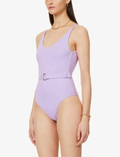 Melissa Odabash St. Tropez Scoop-neck Swimsuit -Ress Clothing Shop R04090042 LAVENDERRIBBED ALT02