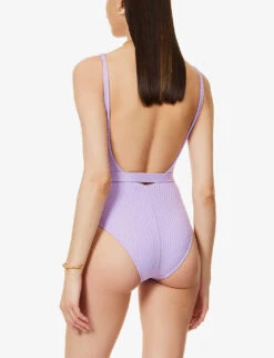 Melissa Odabash St. Tropez Scoop-neck Swimsuit -Ress Clothing Shop R04090042 LAVENDERRIBBED ALT03