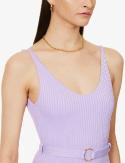 Melissa Odabash St. Tropez Scoop-neck Swimsuit -Ress Clothing Shop R04090042 LAVENDERRIBBED ALT04
