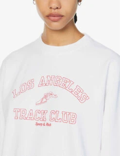 Track Club Logo-print Cotton-blend Sweatshirt -Ress Clothing Shop R04090233 WHITERED ALT04