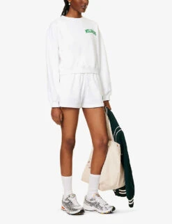 Wellness Slogan-print Cotton-jersey Cropped Jumper -Ress Clothing Shop R04090239 WHITEGRASS ALT01