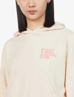 Exercise Often Logo-print Cotton Hoody -Ress Clothing Shop R04090243 CREAMFLAMINGO ALT04