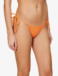 Seafolly Sea Dive Textured Mid-rise Bikini Bottoms -Ress Clothing Shop R04093014 MANDARIN ALT02