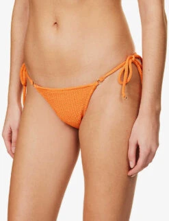 Seafolly Sea Dive Textured Mid-rise Bikini Bottoms -Ress Clothing Shop R04093014 MANDARIN ALT04