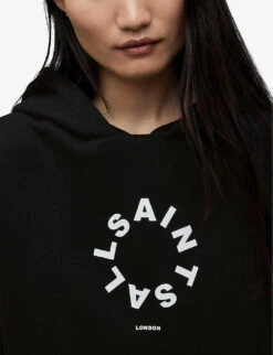 AllSaints Etienne Tierra Oversized Organic Cotton And Recycled-polyester-blend Hoody -Ress Clothing Shop R04096154 BLACK ALT04
