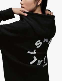 AllSaints Etienne Tierra Oversized Organic Cotton And Recycled-polyester-blend Hoody -Ress Clothing Shop R04096154 BLACK ALT05