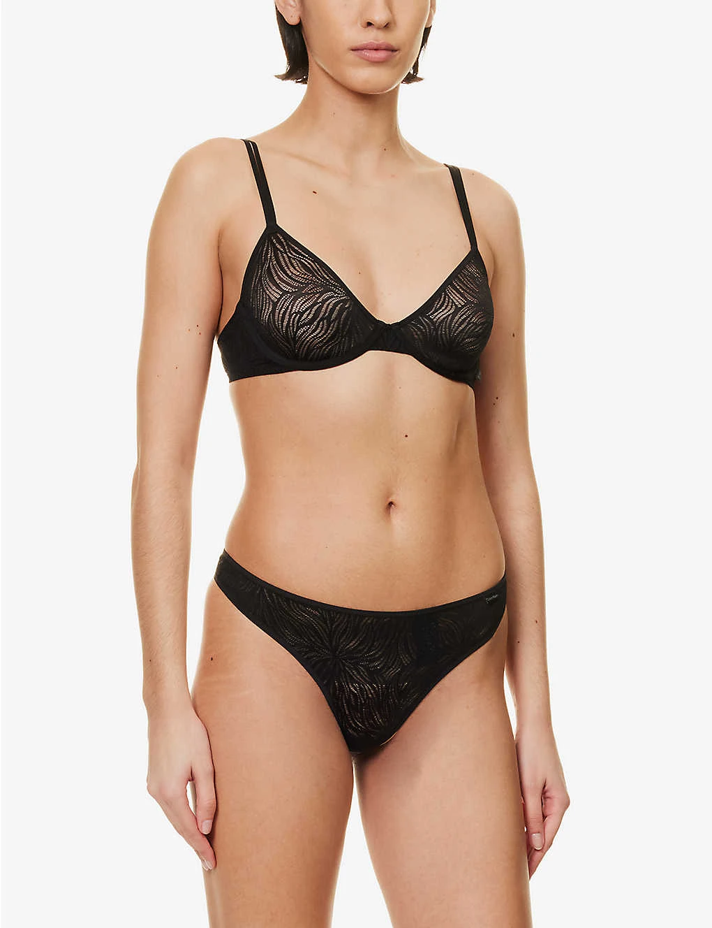 Calvin Klein Sheer Marquisette Mid-rise Stretch-lace Thong 4 Calvin Klein Sheer Marquisette Mid-rise Stretch-lace Thong - Image 2