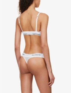 Calvin Klein This Is Love Cotton-blend Triangle Bra -Ress Clothing Shop R04097674 WHITE ALT03