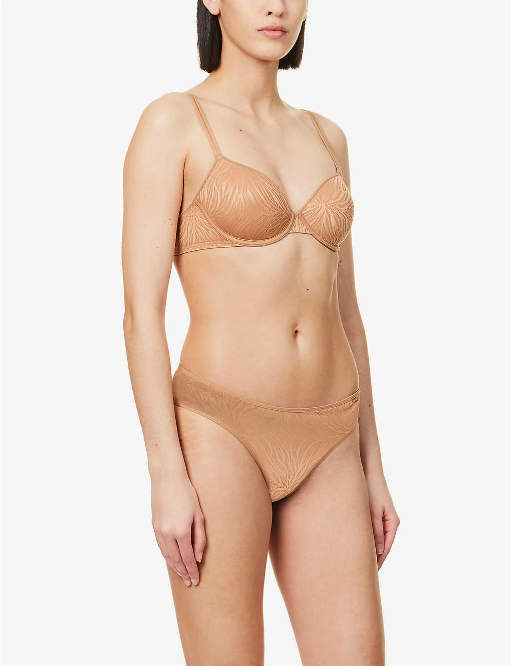 Calvin Klein Sheer Marquisette Floral-embroidered Recycled Nylon-blend Lace Bra 4 Calvin Klein Sheer Marquisette Floral-embroidered Recycled Nylon-blend Lace Bra - Image 2