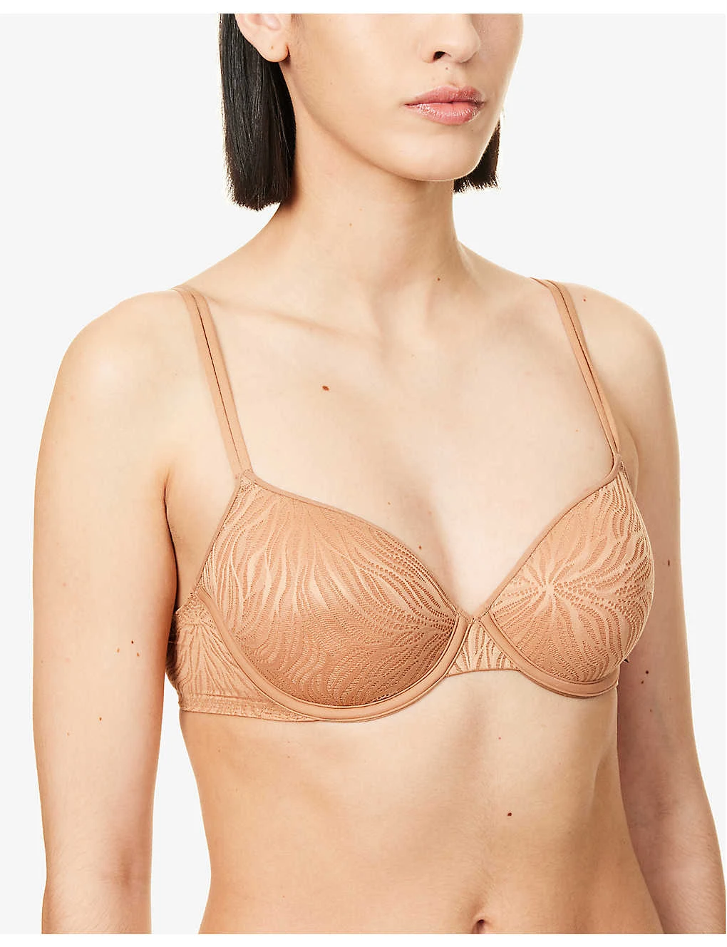 Calvin Klein Sheer Marquisette Floral-embroidered Recycled Nylon-blend Lace Bra 7 Calvin Klein Sheer Marquisette Floral-embroidered Recycled Nylon-blend Lace Bra - Image 5