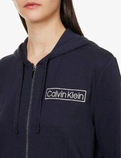 Calvin Klein Reimagined Logo-print Stretch Recycled-polyester And Cotton-blend Hoody -Ress Clothing Shop R04097698 NIGHTSKY ALT03