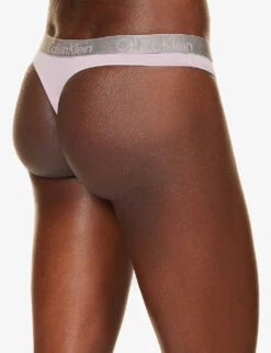Calvin Klein Radiant Mid-rise Stretch-cotton Thong -Ress Clothing Shop R04097713 HAPPYPURPLE ALT03
