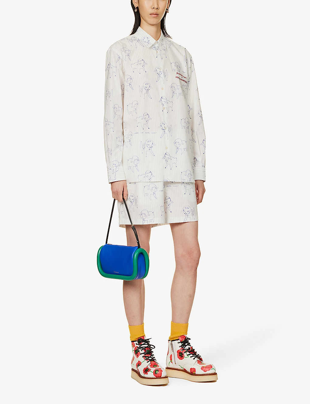 Yoshitomo Nara X Stella McCartney Graphic-print Cotton-poplin Shorts 4 Yoshitomo Nara X Stella McCartney Graphic-print Cotton-poplin Shorts - Image 2