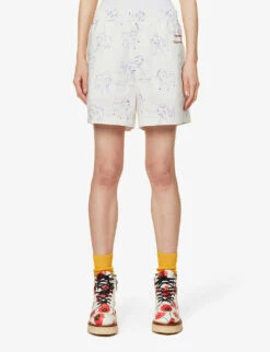 Yoshitomo Nara X Stella McCartney Graphic-print Cotton-poplin Shorts 9 Yoshitomo Nara X Stella McCartney Graphic-print Cotton-poplin Shorts -Ress Clothing Shop R04099325 MULTICOLOR ALT02