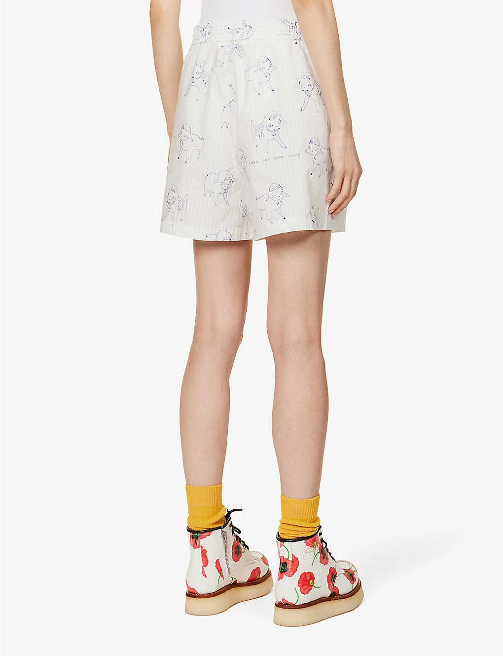 Yoshitomo Nara X Stella McCartney Graphic-print Cotton-poplin Shorts 6 Yoshitomo Nara X Stella McCartney Graphic-print Cotton-poplin Shorts - Image 4