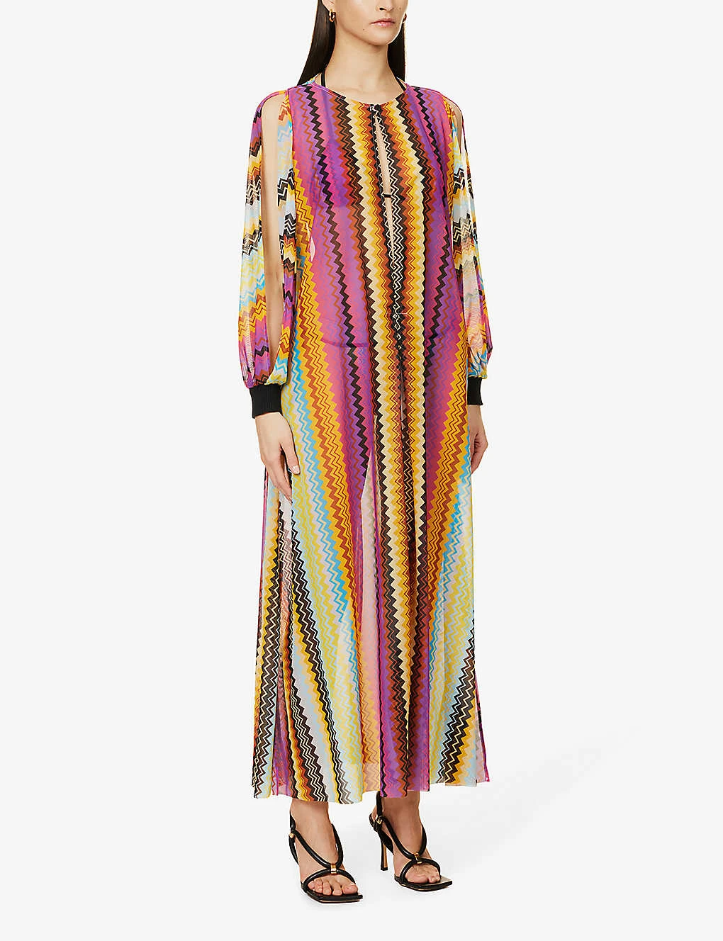Missoni Zig Zag-print Semi-sheer Stretch-woven Kaftan 5 Missoni Zig Zag-print Semi-sheer Stretch-woven Kaftan - Image 3