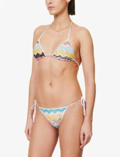 Missoni Abstract-patterned Triangle Knitted Bikini -Ress Clothing Shop R04100193 BT004RMULTICHEVRON ALT02