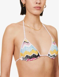 Missoni Abstract-patterned Triangle Knitted Bikini -Ress Clothing Shop R04100193 BT004RMULTICHEVRON ALT05