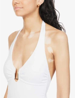 Melissa Odabash Tampa Halter-neck Swimsuit -Ress Clothing Shop R04100772 WHITE ALT04
