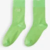 Sandro Bretagne Logo-embroidered Stretch Cotton-blend Ankle Socks -Ress Clothing Shop R04102698 VERTS M