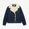 CLAUDIE PIERLOT Vague Faux-shearling Trimmed Denim Jacket 1 CLAUDIE PIERLOT Vague Faux-shearling Trimmed Denim Jacket -Ress Clothing Shop R04103342 DENIMJEAN M