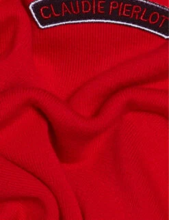CLAUDIE PIERLOT Myred Logo-embroidered Cotton Jumper -Ress Clothing Shop R04103382 ROUGES ALT04