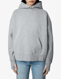 Zadig & Voltaire Mia Graphic-print Cotton-blend Hoody 9 Zadig & Voltaire Mia Graphic-print Cotton-blend Hoody -Ress Clothing Shop R04109045 GRISCHINE ALT02