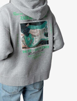 Zadig & Voltaire Mia Graphic-print Cotton-blend Hoody 11 Zadig & Voltaire Mia Graphic-print Cotton-blend Hoody -Ress Clothing Shop R04109045 GRISCHINE ALT04