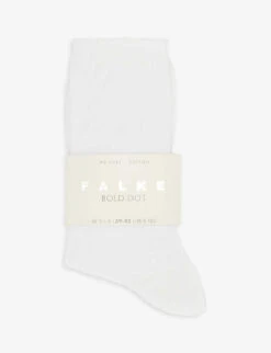 Falke Bold Dot Jacquard-pattern Calf-rise Stretch-organic Cotton-blend Socks