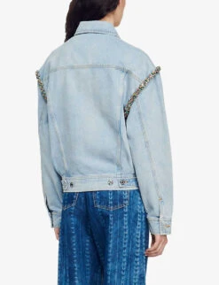 Sandro Rhinestone-embellished Denim Jacket -Ress Clothing Shop R04111301 DENIMJEAN ALT03