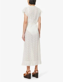 Melissa Odabash Brianna Frilled-trim Woven Midi Dress -Ress Clothing Shop R04111502 WHITE ALT03