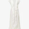 Melissa Odabash Brianna Frilled-trim Woven Midi Dress -Ress Clothing Shop R04111502 WHITE M