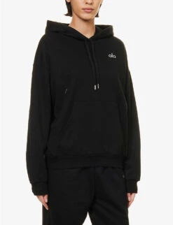 Accolade Kangaroo-pocket Cotton-blend Hoody -Ress Clothing Shop R04111671 BLACK ALT02