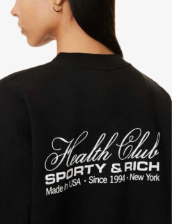 Made In The USA Logo-print Cotton Sweatshirt -Ress Clothing Shop R04115920 BLACKWHITE ALT04