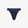 Logo-patch High-rise Stretch-cotton Thong
