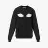 Christopher Kane Goodbye Crystal-embellished Organic-cotton Sweatshirt 2 Christopher Kane Goodbye Crystal-embellished Organic-cotton Sweatshirt -Ress Clothing Shop R04118393 BLACK M