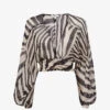 Reiss Farley Zebra-print Woven Blouse -Ress Clothing Shop R04120620 BLACKWHITE M