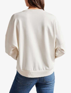 Ted Baker Marene Floral-print Embroidered Stretch-woven Sweatshirt -Ress Clothing Shop R04121168 WHITE ALT03