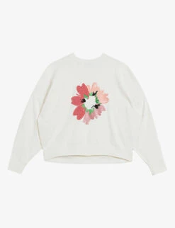 Ted Baker Marene Floral-print Embroidered Stretch-woven Sweatshirt