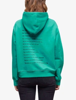 THE KOOPLES What Is?-print Cotton-fleece Hoody -Ress Clothing Shop R04121891 GRN01 ALT03