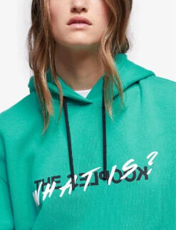 THE KOOPLES What Is?-print Cotton-fleece Hoody -Ress Clothing Shop R04121891 GRN01 ALT04