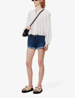 Paige Jimmy Jimmy Distressed Mid-rise Stretch-denim Shorts -Ress Clothing Shop R04123092 MONARCH ALT01